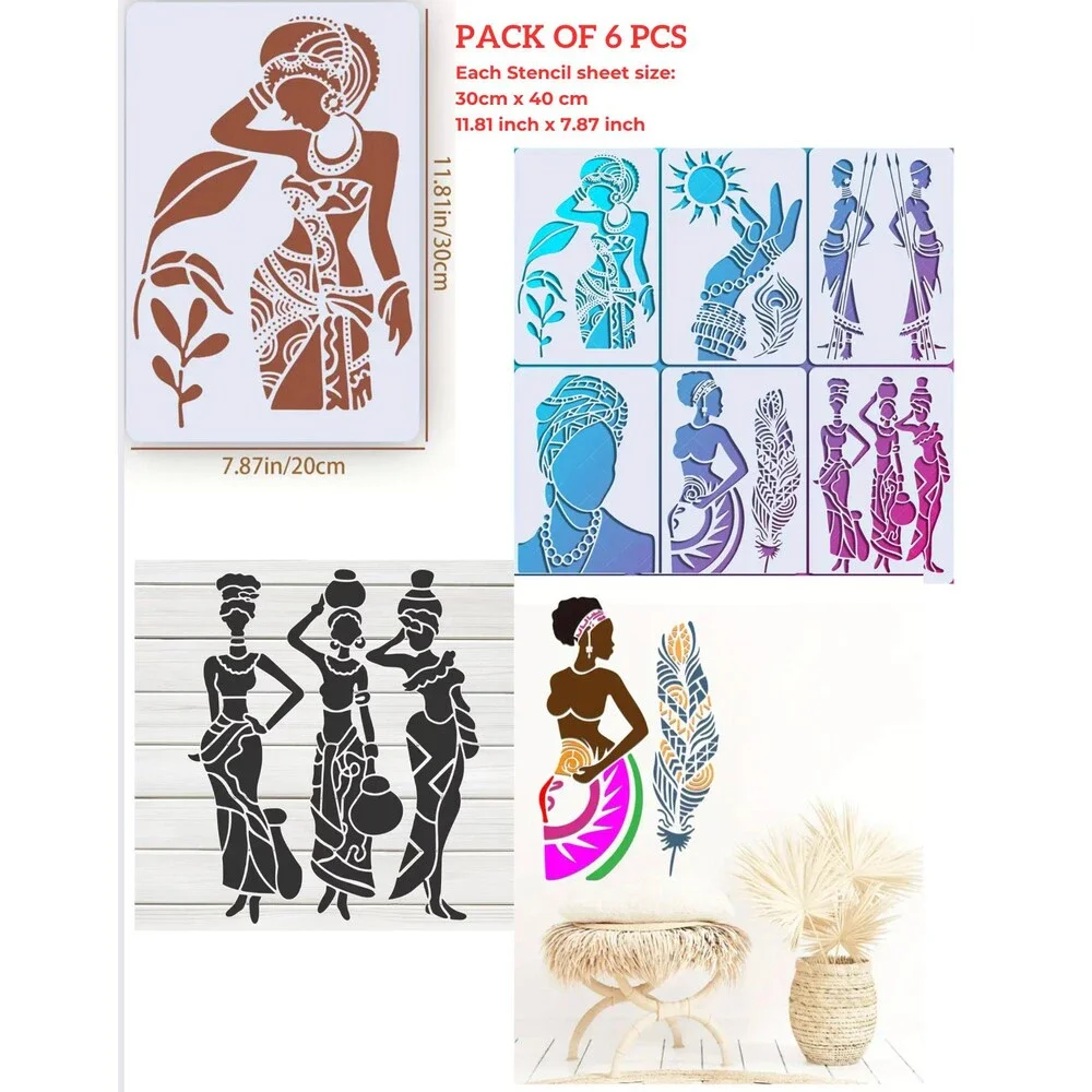 Black History Month Stencil, African Woman, Classroom DIY Project